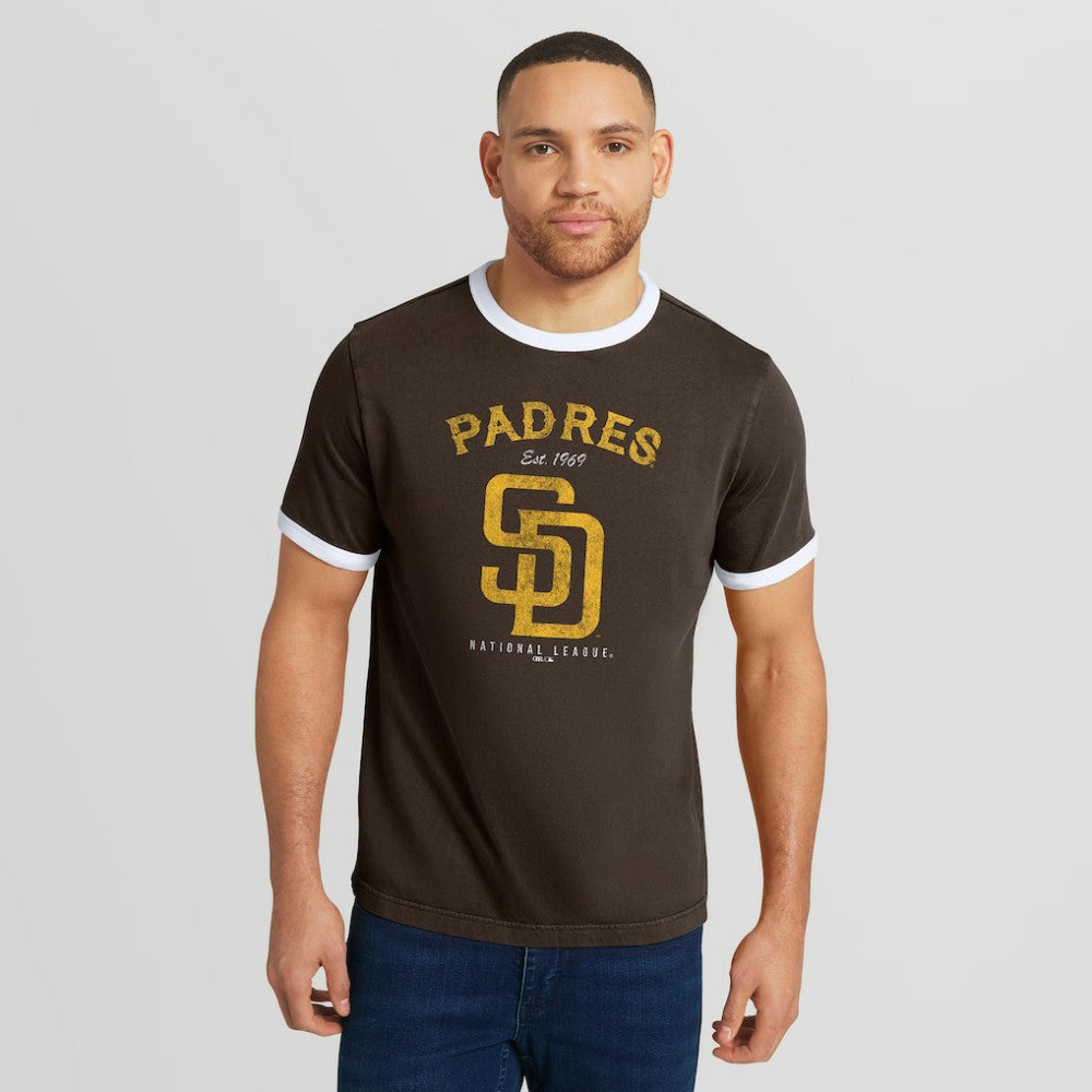 San Diego Padres Darius Rucker Collection Washed Ringer T-Shirt - Brown