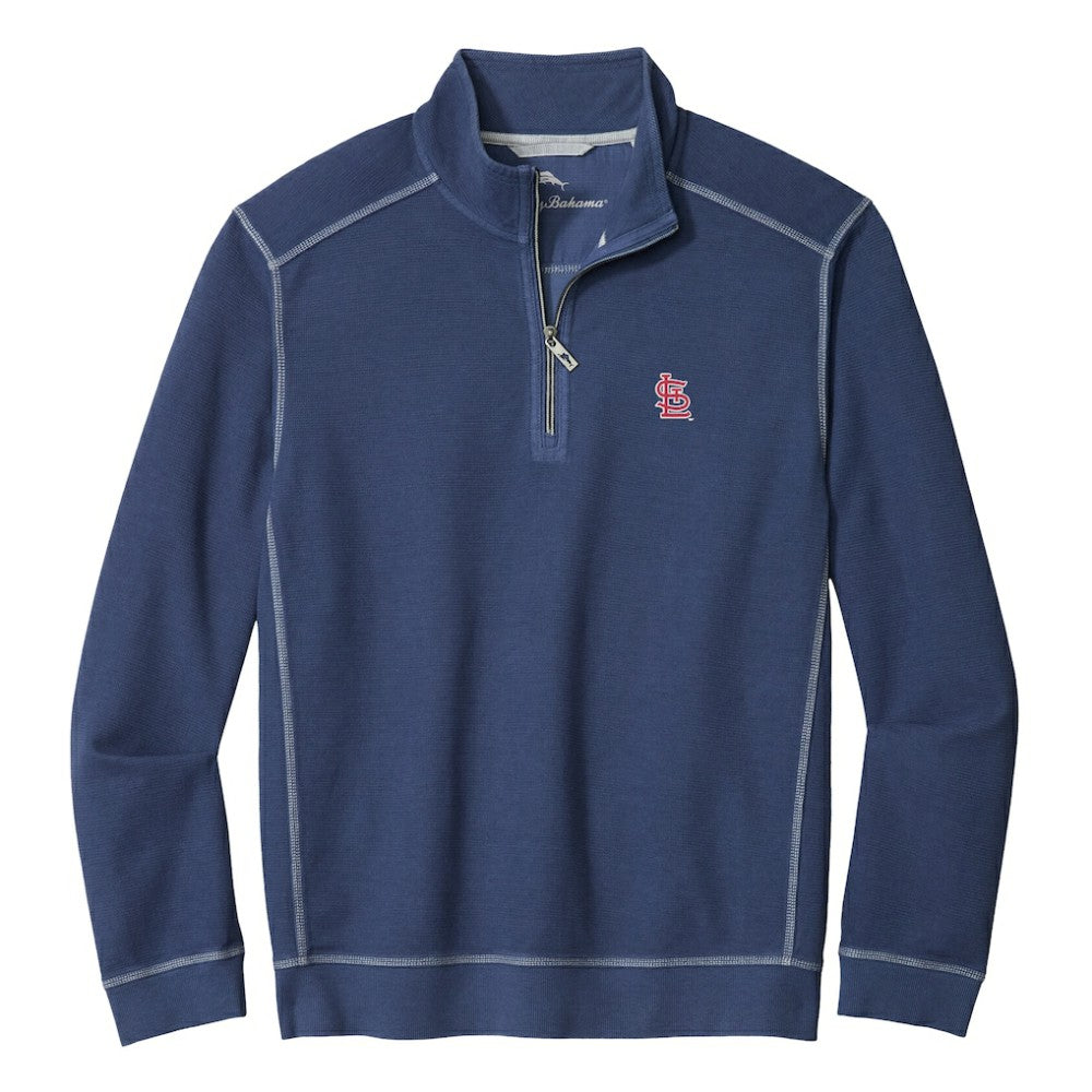 St. Louis Cardinals Tommy Bahama Montego Bay Half-Zip Sweatshirt - Navy