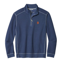 Detroit Tigers Tommy Bahama Montego Bay Half-Zip Sweatshirt - Navy