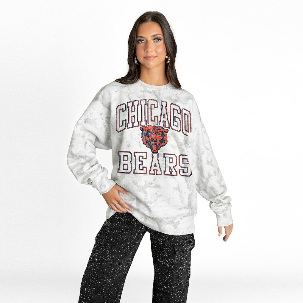 NFL Chicago Bears Gameday Couture Women's Whiteout Oversized Premium Fleece Sweatshirt