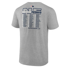 NFL New England Patriots Super Bowl LX Big & Tall Roster T-Shirt