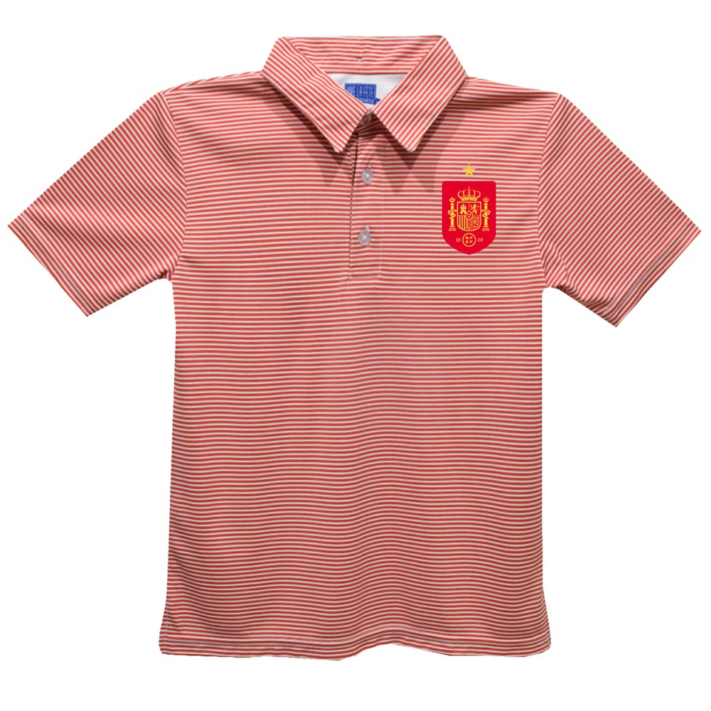 Spain National Team Vive La Fete Youth Pencil Stripe Polo / Soccer Hot sale
