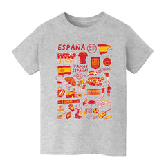 Spain National Team Vive La Fete Youth Impressions Artwork T-Shirt / Soccer For sale