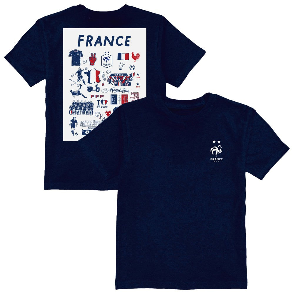 France National Team Vive La Fete Youth Impressions Artwork T-Shirt / Soccer Online