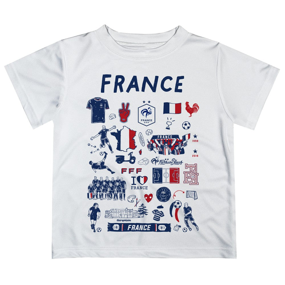 France National Team Vive La Fete Youth Impressions Artwork T-Shirt / Soccer Online