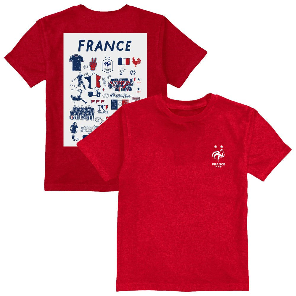 France National Team Vive La Fete Youth Impressions Artwork T-Shirt / Soccer Sale