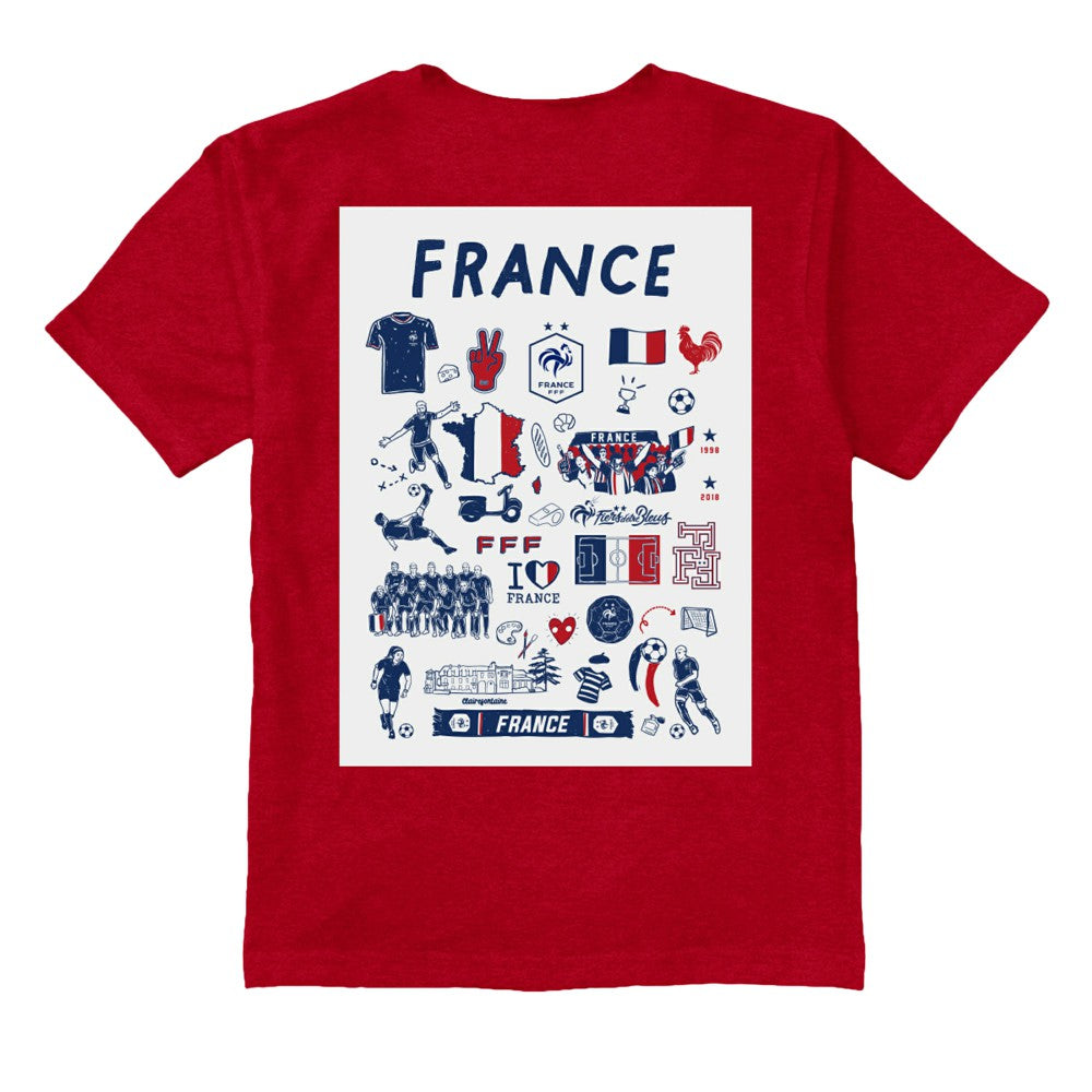 France National Team Vive La Fete Youth Impressions Artwork T-Shirt / Soccer Sale