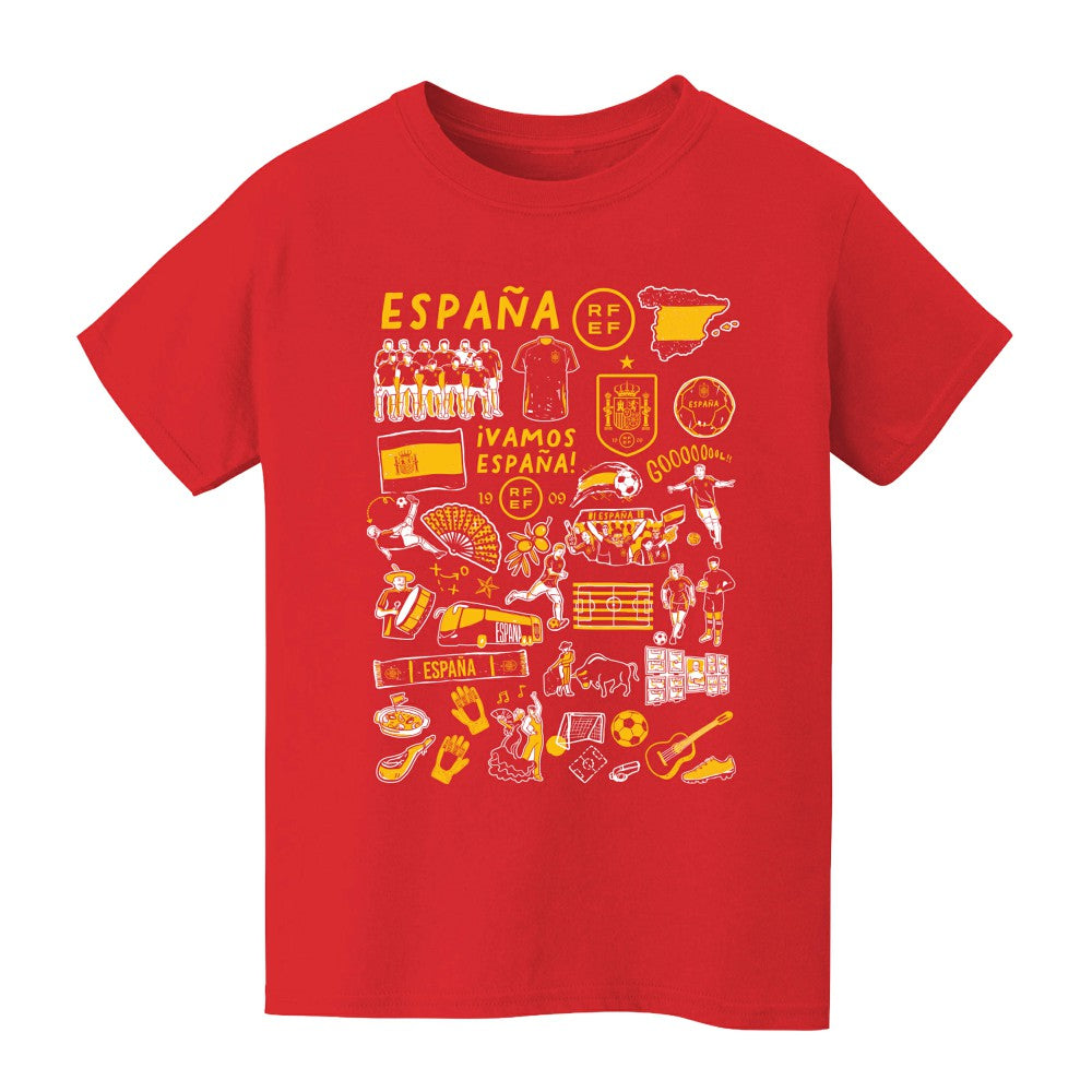 Spain National Team Vive La Fete Youth Impressions Artwork T-Shirt / Soccer For sale