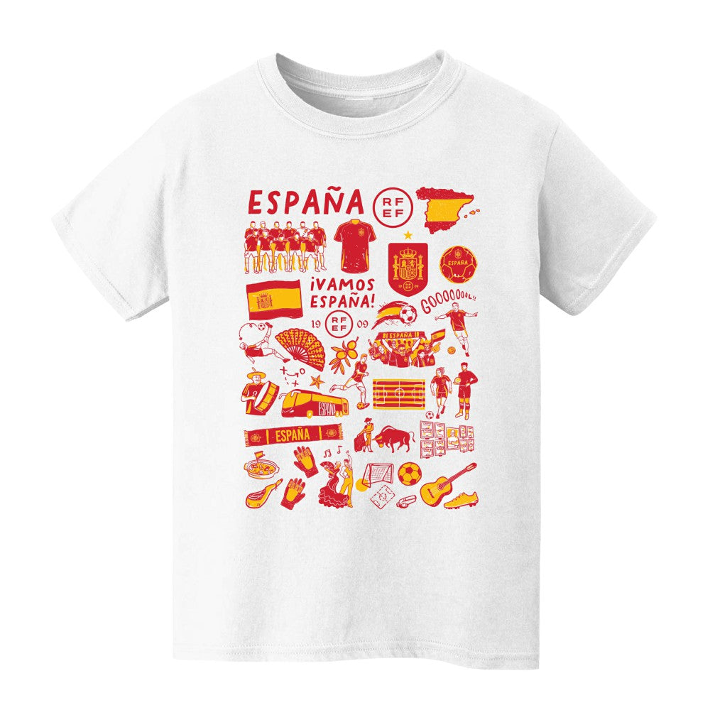 Spain National Team Vive La Fete Youth Impressions Artwork T-Shirt / Soccer On sale