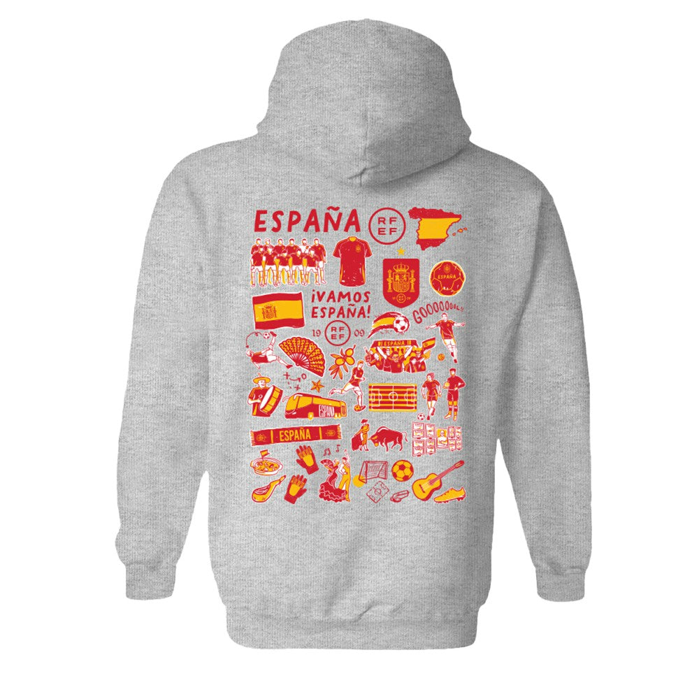 Spain National Team Vive La Fete Women's Impressions Artwork Hoodie / Soccer Hot sale