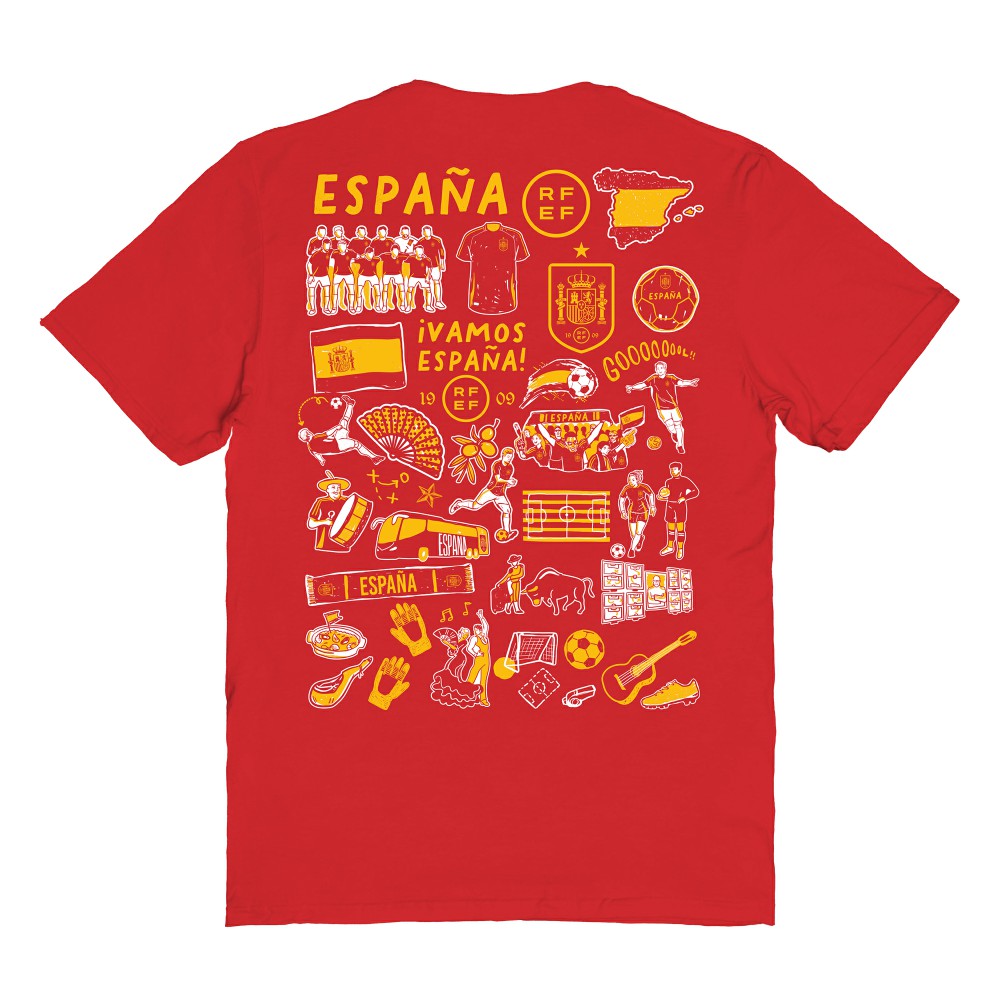 Spain National Team Vive La Fete Women's Impressions Artwork Fitted T-Shirt / Soccer Hot sale