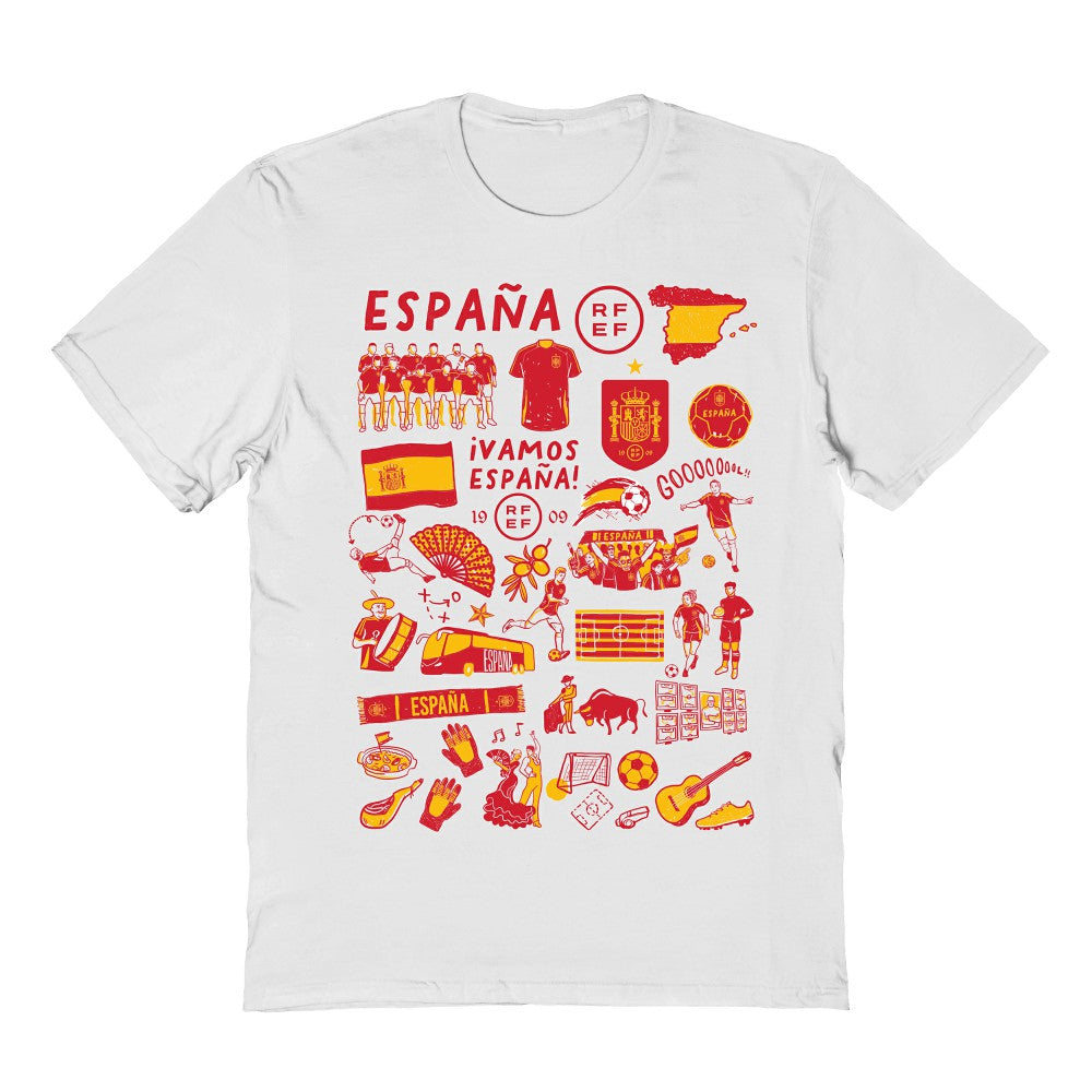 Spain National Team Vive La Fete Women's Impressions Artwork Fitted T-Shirt / Soccer Sale
