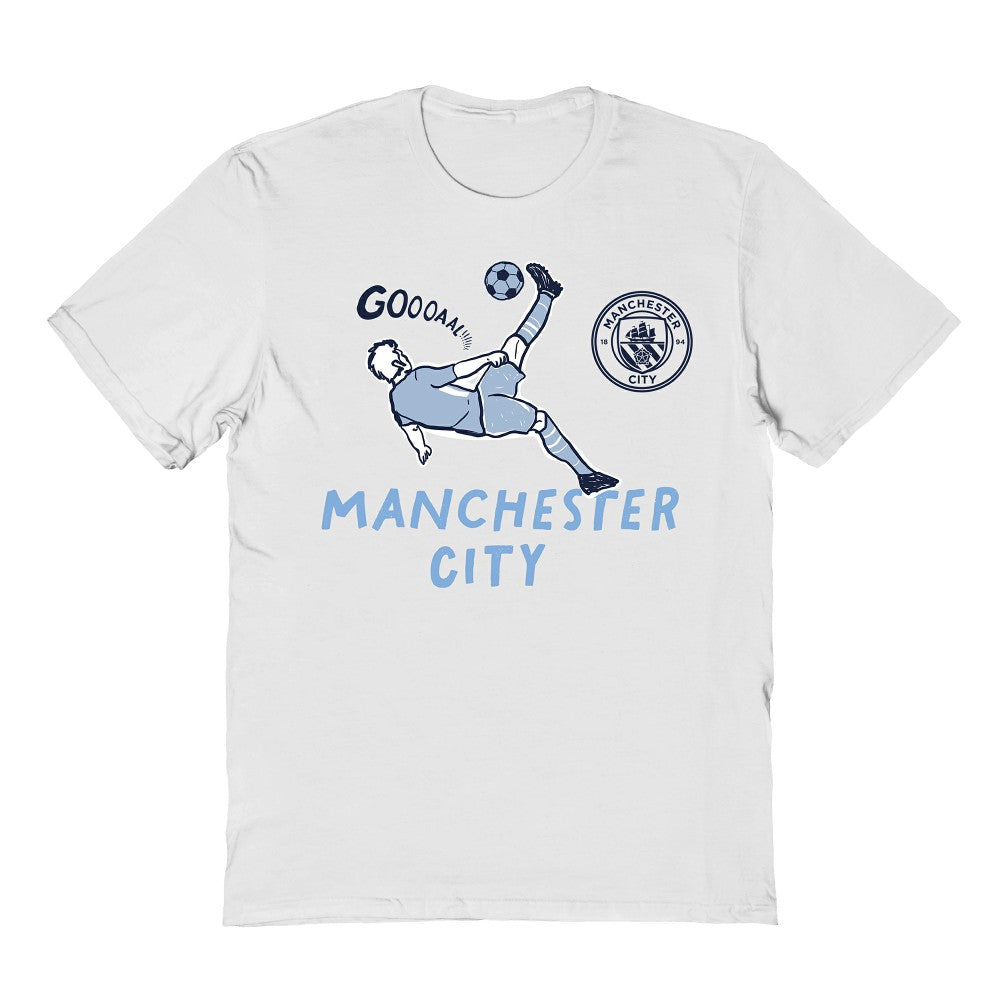 Manchester City Vive La Fete Youth Chilena Style T-Shirt / Soccer New