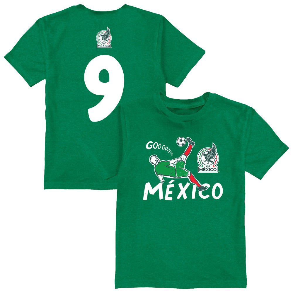 Raúl Jiménez Mexico National Team Vive La Fete Youth Player Name & Number Chilena Style T-Shirt / Soccer Discount