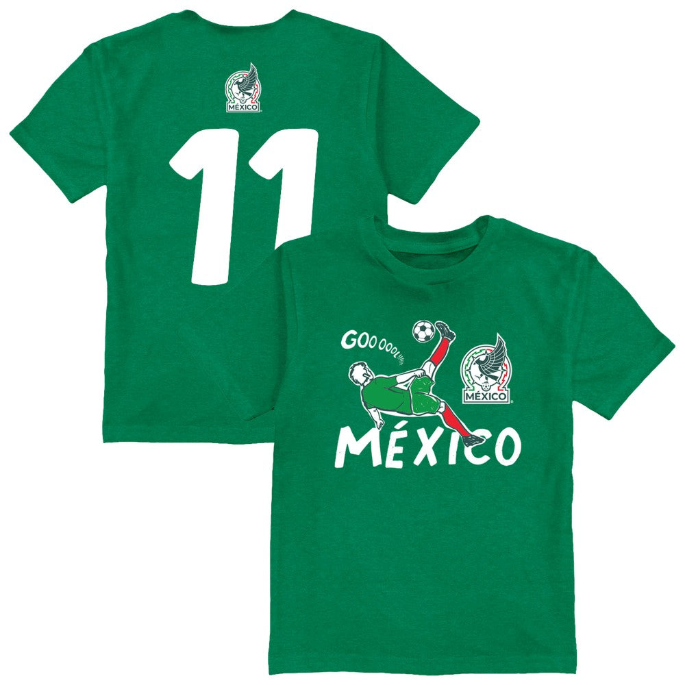 Santiago Gimenez Mexico National Team Vive La Fete Youth Player Name & Number Chilena Style T-Shirt / Soccer Discount