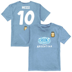 Lionel Messi Argentina National Team Vive La Fete Youth Player Name & Number Stadium Style T-Shirt / Soccer On sale