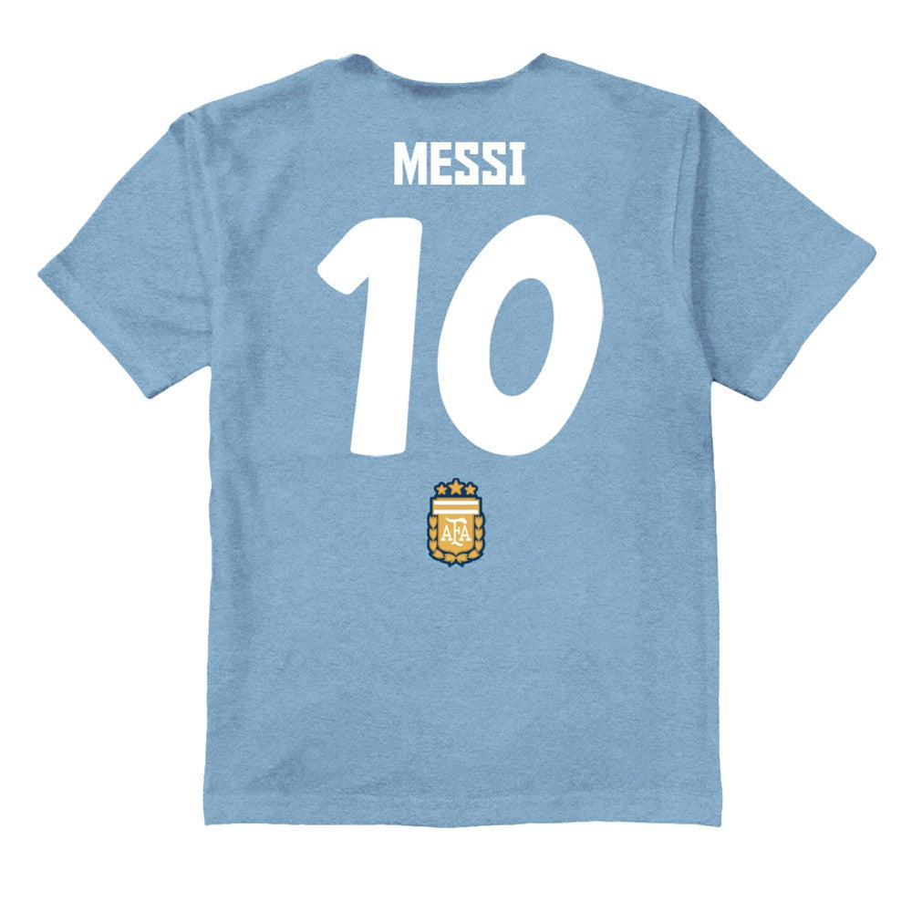 Lionel Messi Argentina National Team Vive La Fete Youth Player Name & Number Stadium Style T-Shirt / Soccer On sale