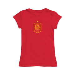 Spain National Team Vive La Fete Girls Youth Color Badge Fitted T-Shirt / Soccer Online