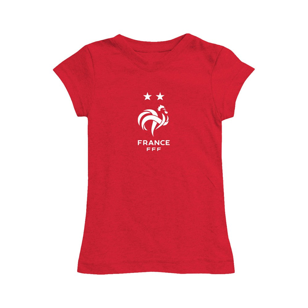 France National Team Vive La Fete Girls Youth Color Badge Fitted T-Shirt / Soccer Hot sale