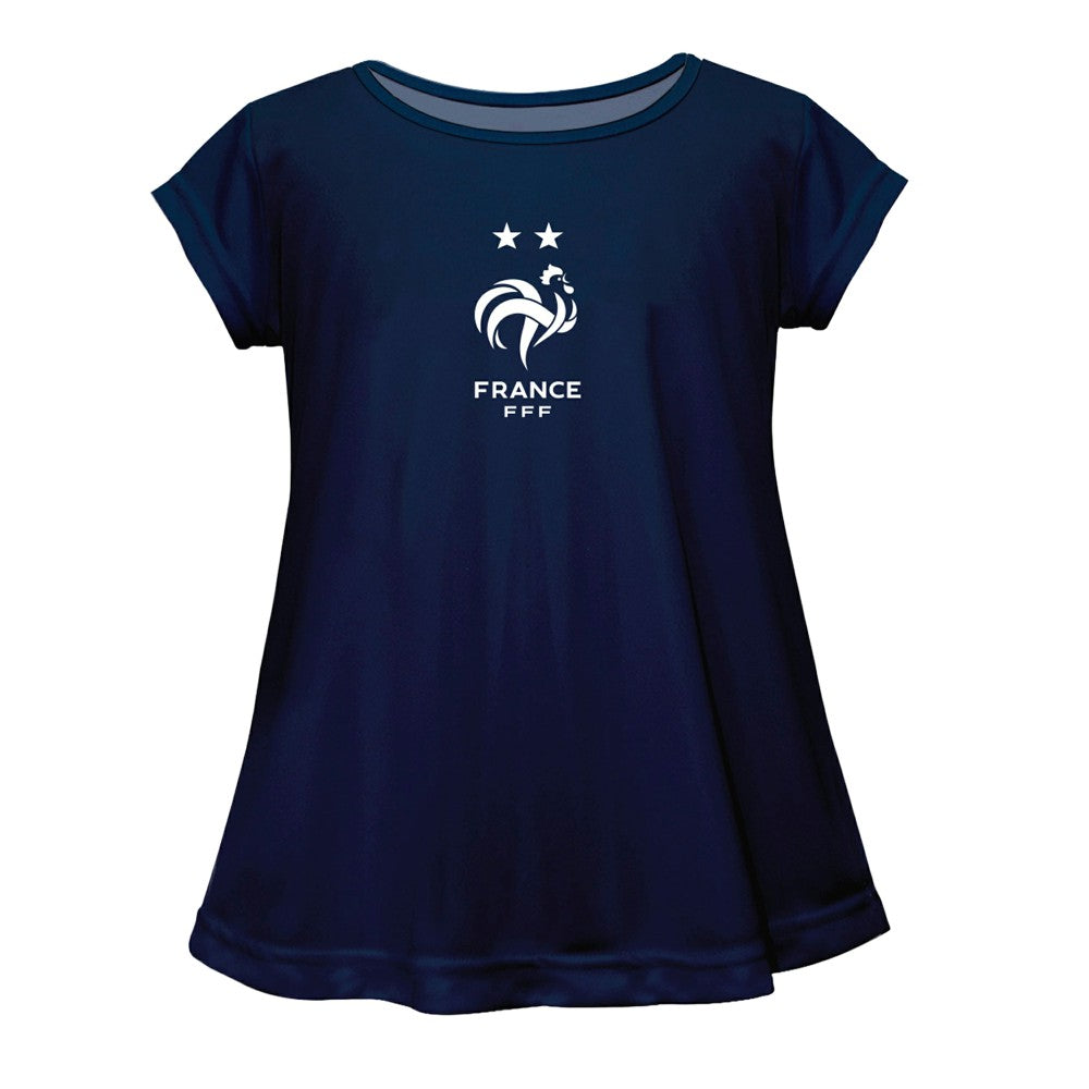 France National Team Vive La Fete Girls Youth Color Badge A-Line Top / Soccer New