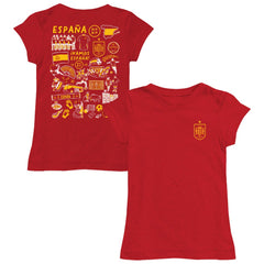 Spain National Team Vive La Fete Girls Youth Impressions Artwork Fitted T-Shirt / Soccer Online
