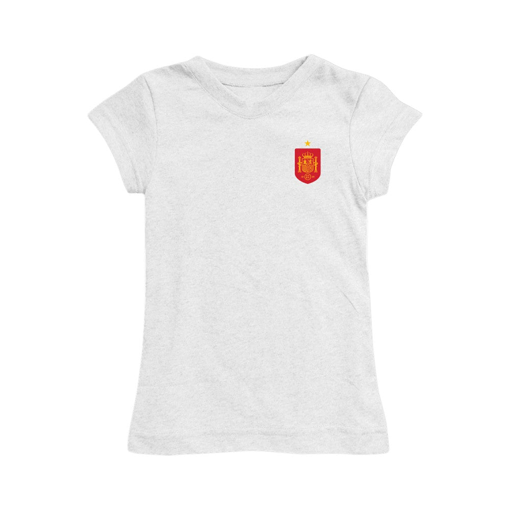 Spain National Team Vive La Fete Girls Youth Impressions Artwork Fitted T-Shirt / Soccer Discount