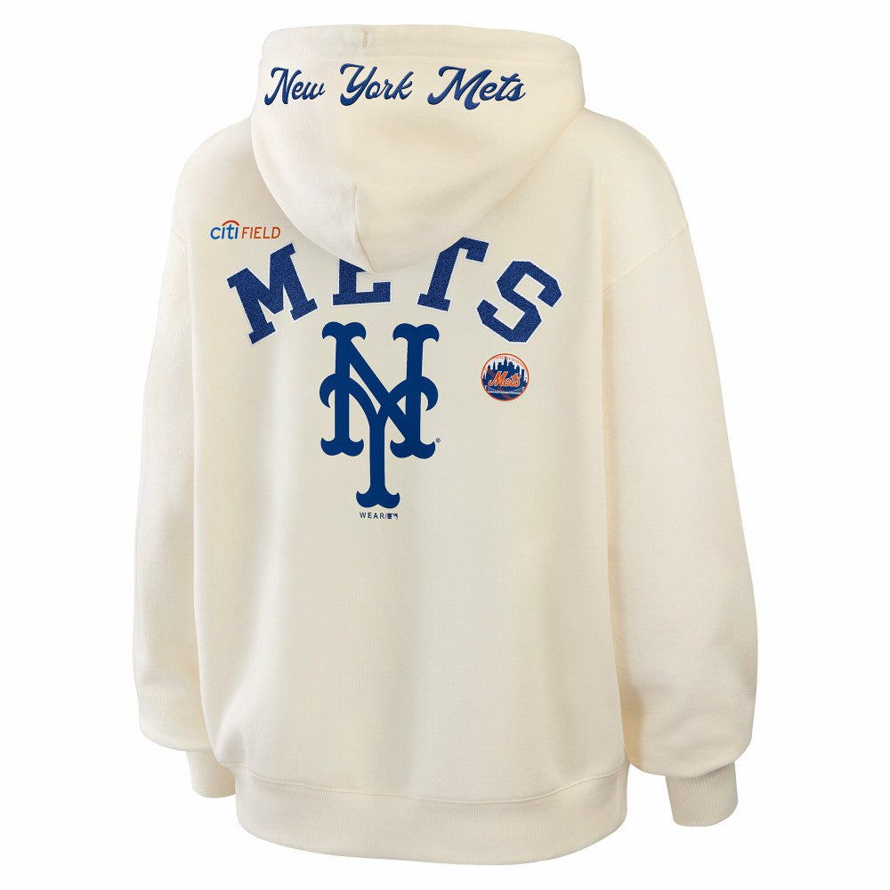 New York Mets WEAR by Erin Andrews Women's Full-Zip Hoodie - Cream