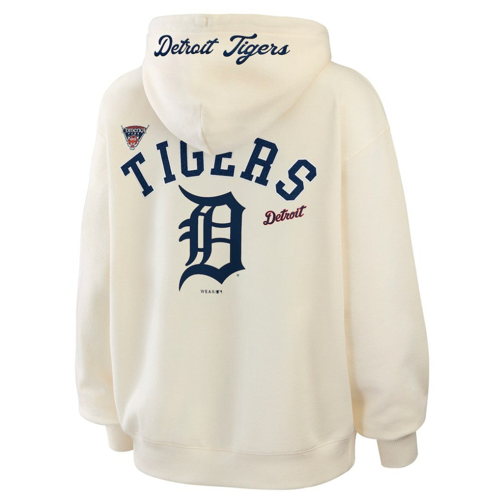 Detroit Tigers WEAR by Erin Andrews Women's Full-Zip Hoodie - Cream