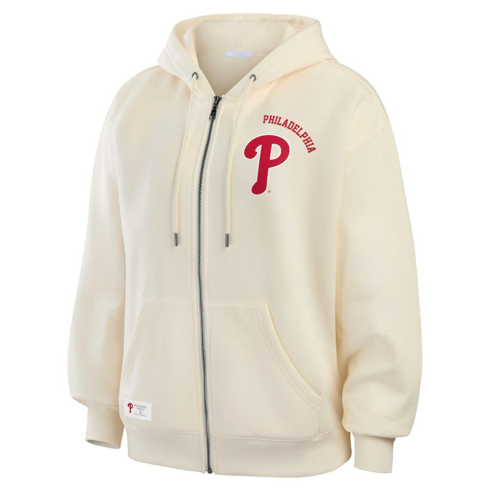 Philadelphia Phillies WEAR by Erin Andrews Women's Full-Zip Hoodie - Cream