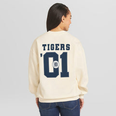 Detroit Tigers WEAR by Erin Andrews Women's Heavyweight Crew Neck Sweatshirt - Cream