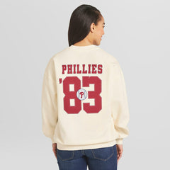 Philadelphia Phillies WEAR by Erin Andrews Women's Heavyweight Crew Neck Sweatshirt - Cream