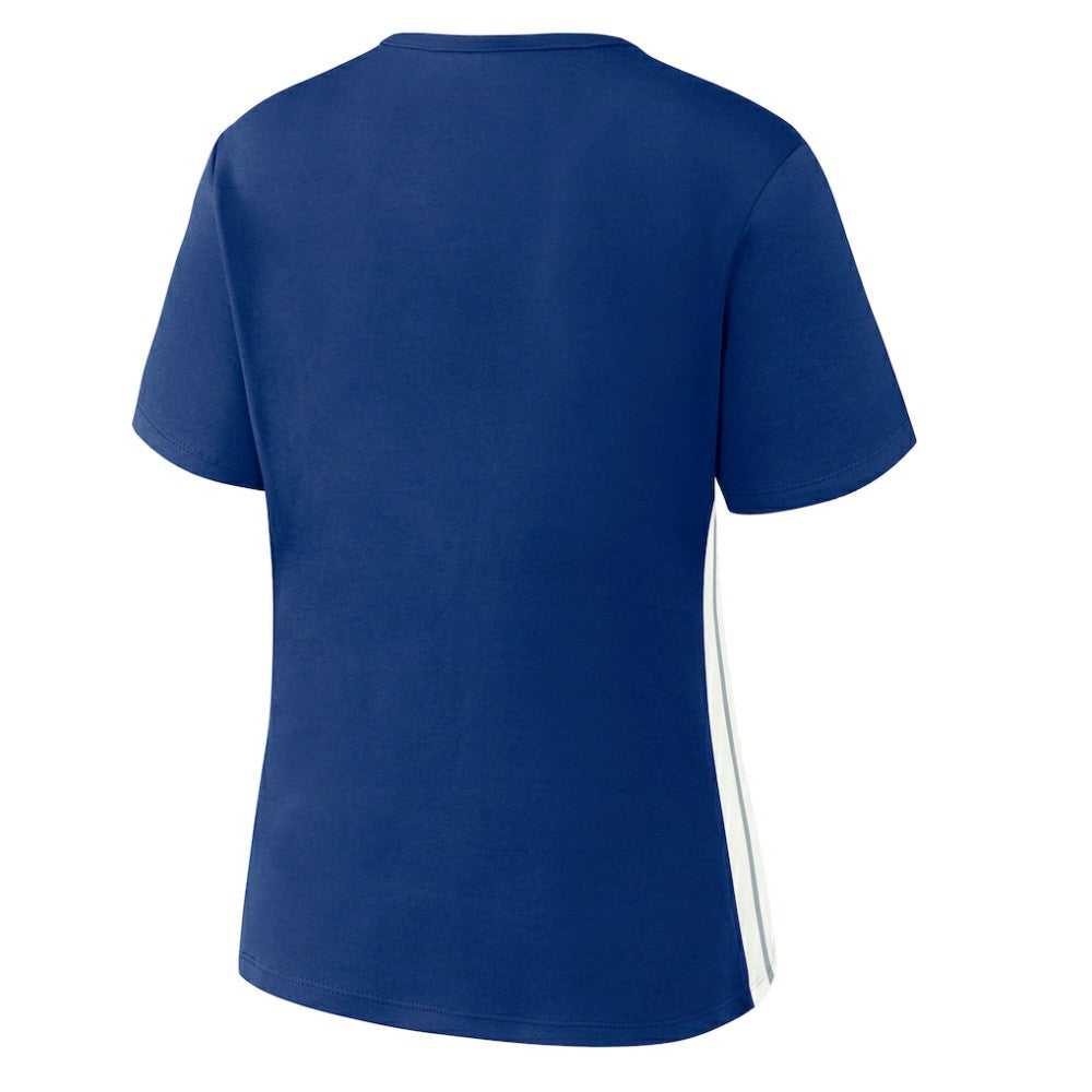 Los Angeles Dodgers WEAR by Erin Andrews Women's Notch Neck Cropped T-Shirt - Royal