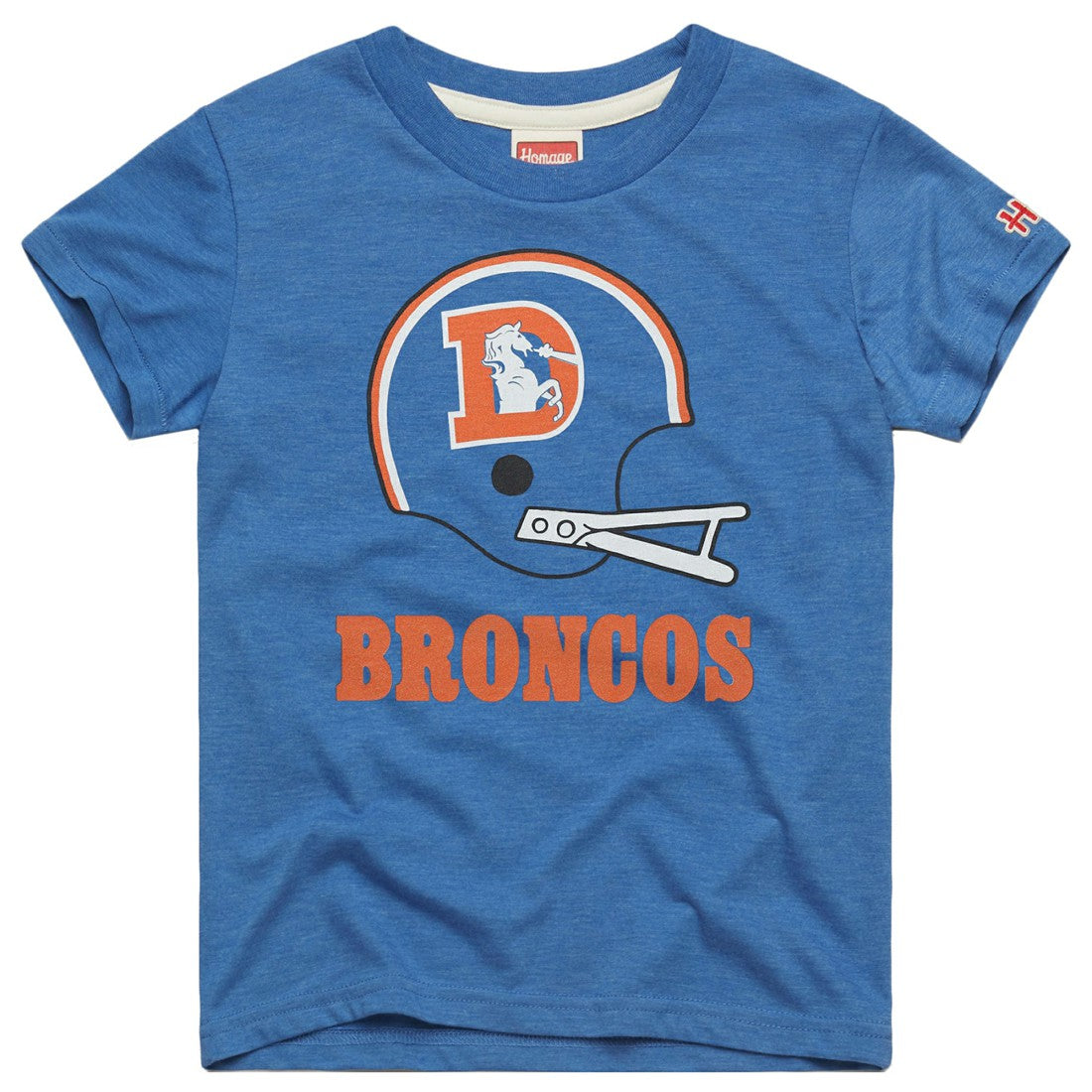 NFL Denver Broncos Homage Youth Big Helmet Tri-Blend T-Shirt