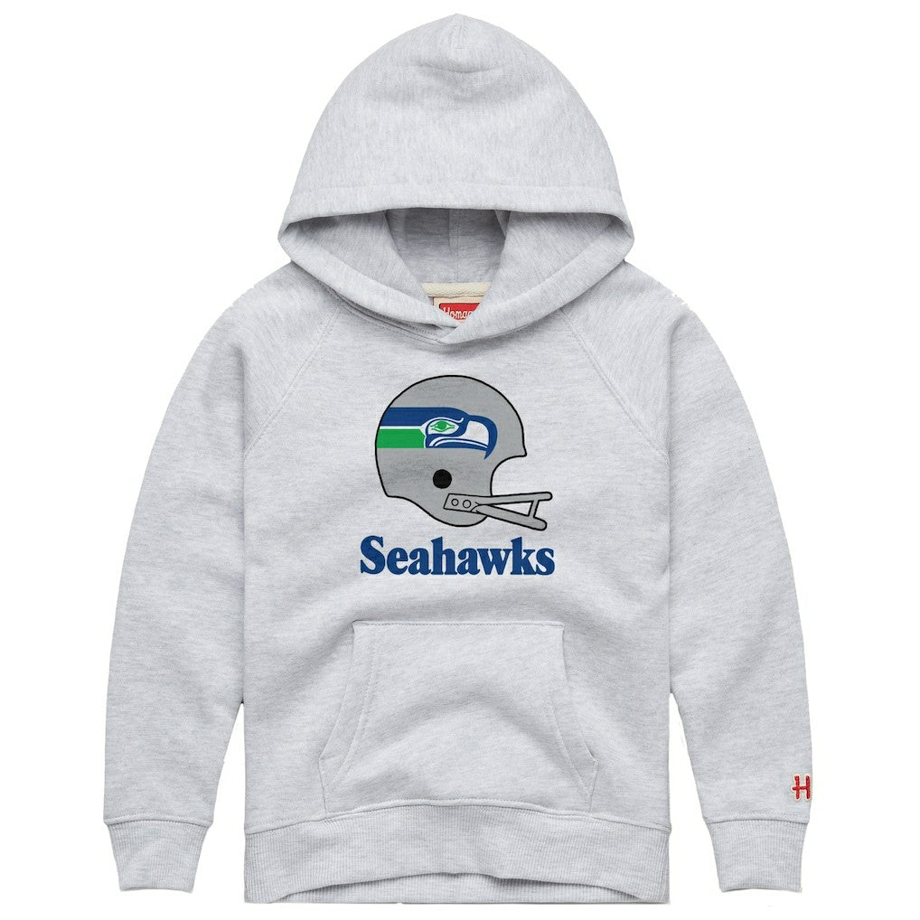 NFL Seattle Seahawks Homage Youth Big Helmet Tri-Blend Hoodie