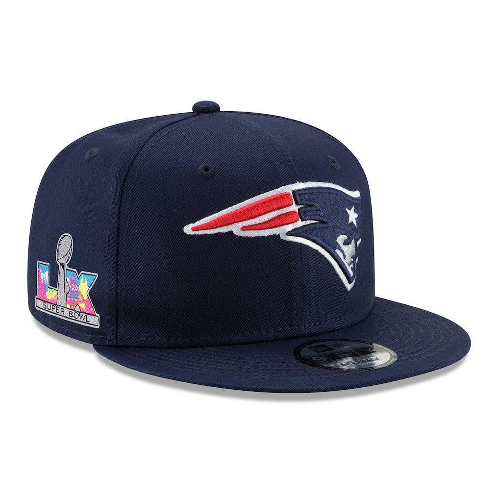 NFL New England Patriots Super Bowl LX Side Patch 9FIFTY Snapback Hat