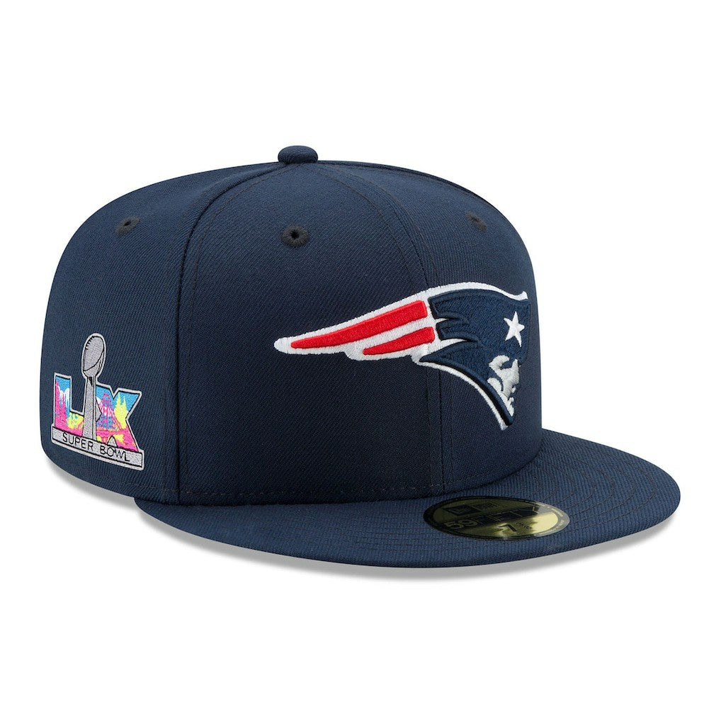 NFL New England Patriots Super Bowl LX Side Patch 59FIFTY Fitted Hat