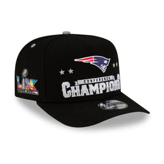 NFL New England Patriots 2025 AFC Champions Locker Room Trophy Collection A-Frame 9FIFTY Snapback Hat
