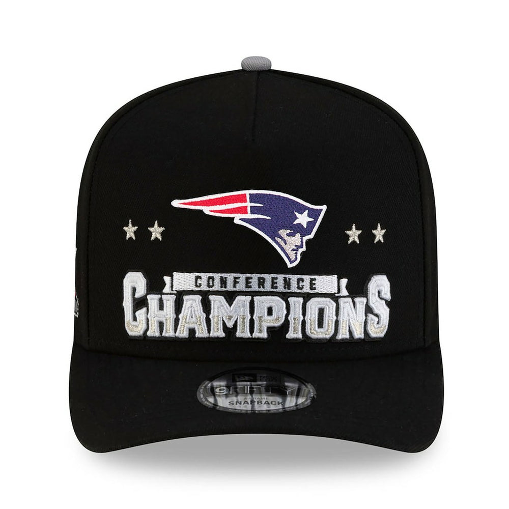 NFL New England Patriots 2025 AFC Champions Locker Room Trophy Collection A-Frame 9FIFTY Snapback Hat