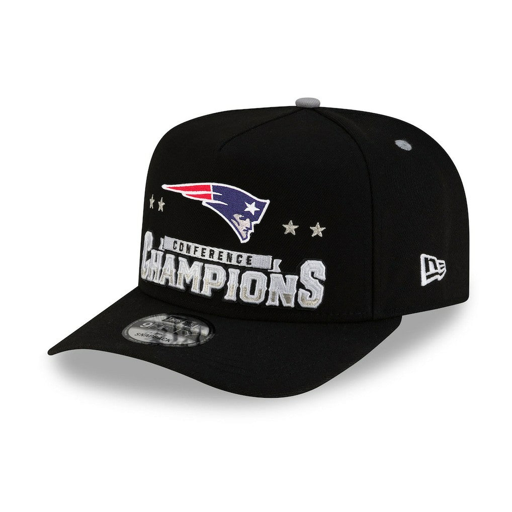 NFL New England Patriots 2025 AFC Champions Locker Room Trophy Collection A-Frame 9FIFTY Snapback Hat