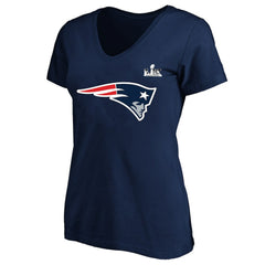 NFL New England Patriots Drake Maye  Women's Super Bowl LX Patch Plus Size Name & Number V-Neck T-Shirt