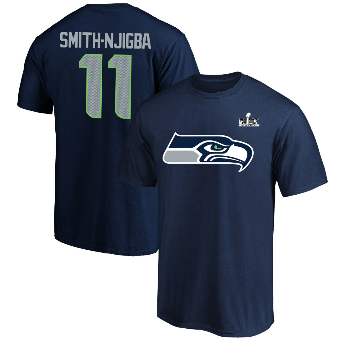 NFL Seattle Seahawks Jaxon Smith-Njigba  Super Bowl LX Patch Big & Tall Name & Number T-Shirt