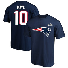 NFL New England Patriots Drake Maye  Super Bowl LX Patch Big & Tall Name & Number T-Shirt