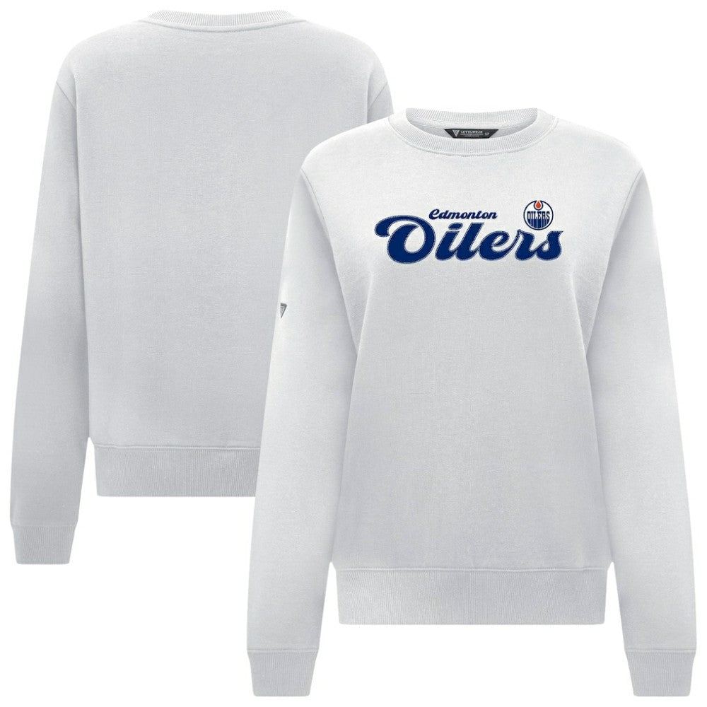 Edmonton Oilers Levelwear Women's Yvette Big Script Tri-Blend Sweatshirt