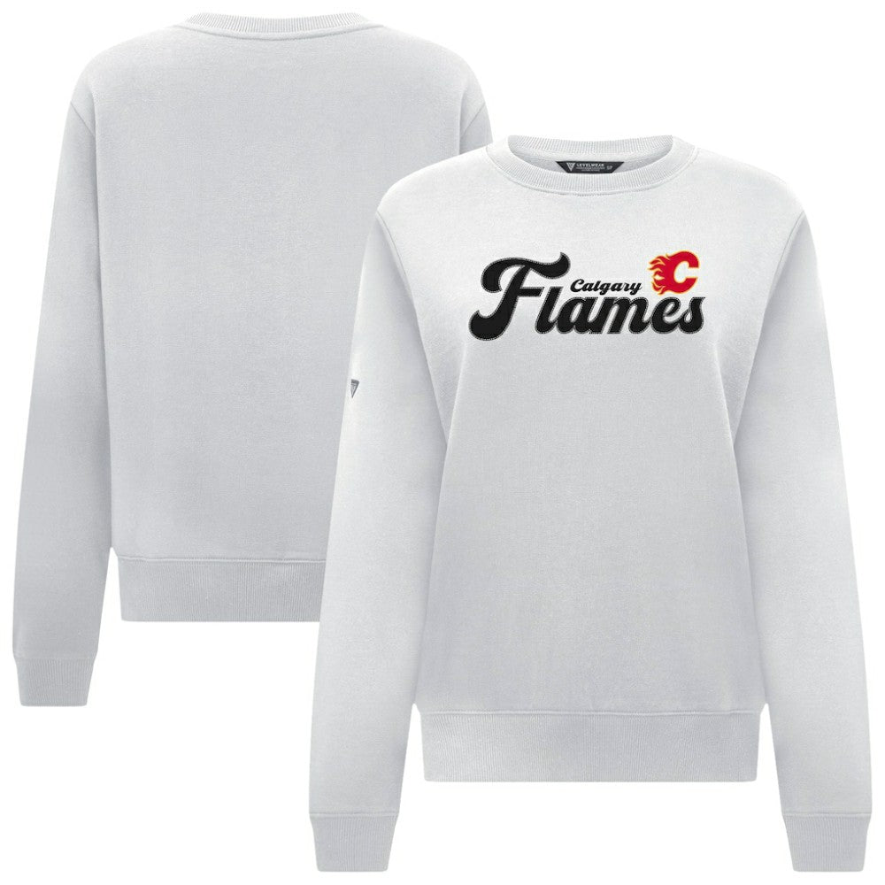 Calgary Flames Levelwear Women's Yvette Big Script Tri-Blend Sweatshirt