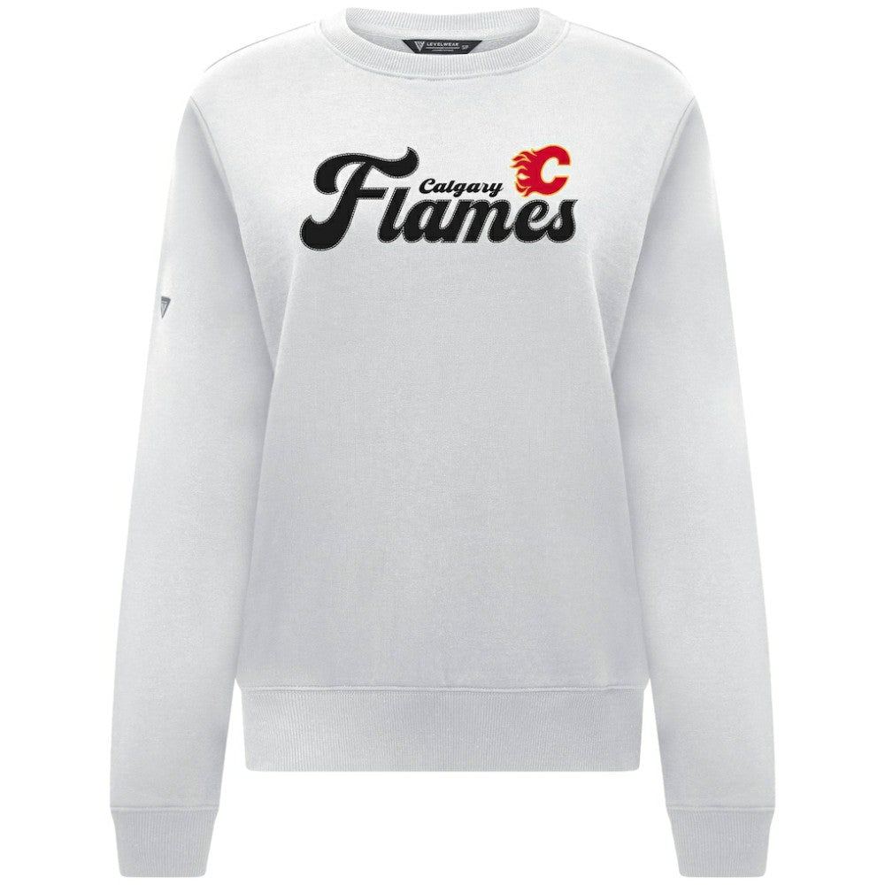 Calgary Flames Levelwear Women's Yvette Big Script Tri-Blend Sweatshirt