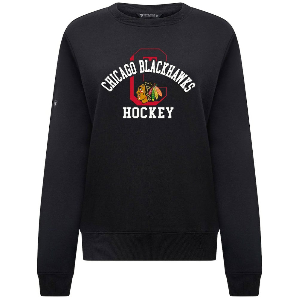 Chicago Blackhawks Levelwear Women's Yvette Limelight Big Letter Sweatshirt