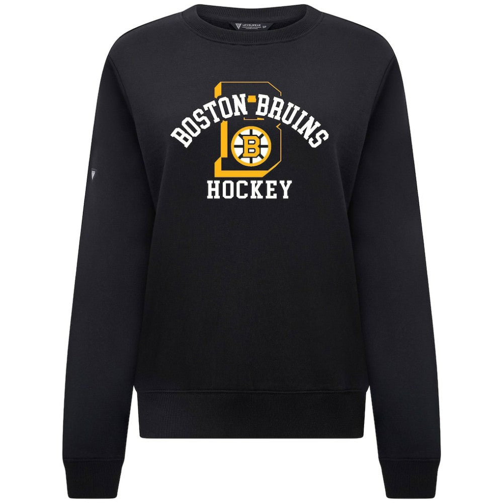 Boston Bruins Levelwear Women's Yvette Limelight Big Letter Sweatshirt