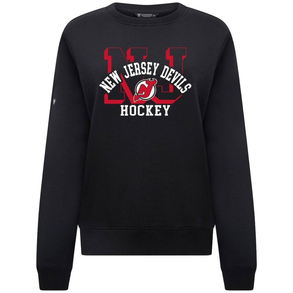 New Jersey Devils Levelwear Women's Yvette Limelight Big Letter Sweatshirt