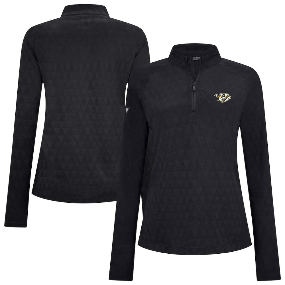 Nashville Predators Levelwear Women's Spike Raglan Quarter-Zip Top