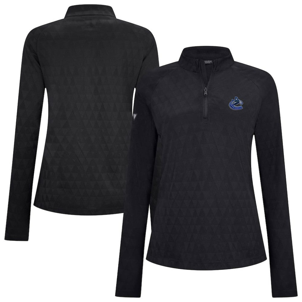 Vancouver Canucks Levelwear Women's Spike Raglan Quarter-Zip Top